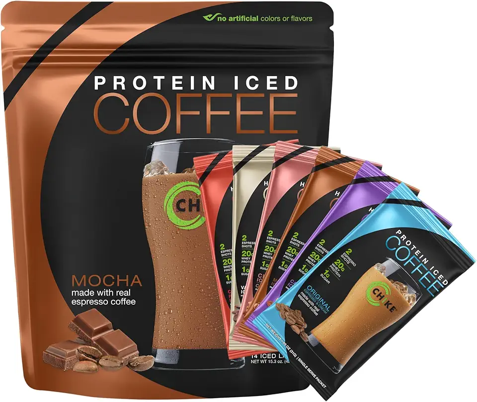 Chike High Protein Iced Coffee Sampler Pack and Mocha Bundle, 20 G Protein, 2 Shots Espresso, 1 G Sugar, Keto Friendly and Gluten Free