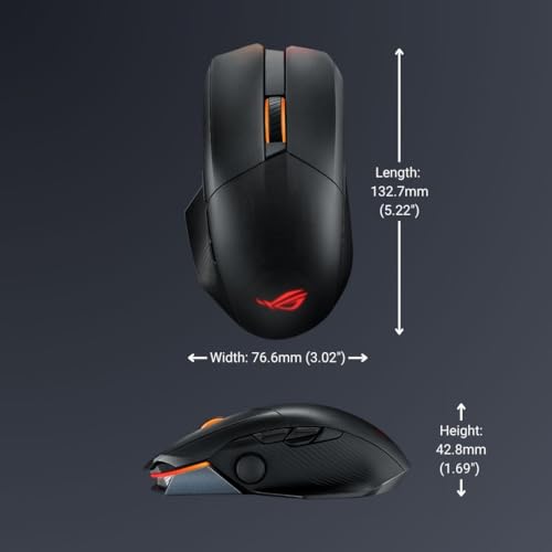 ASUS ROG Spatha X Wireless Gaming Mouse (Magnetic Charging Stand, 12 Programmable Buttons, 19,000 DPI, Push-fit Hot Swap Switch Sockets