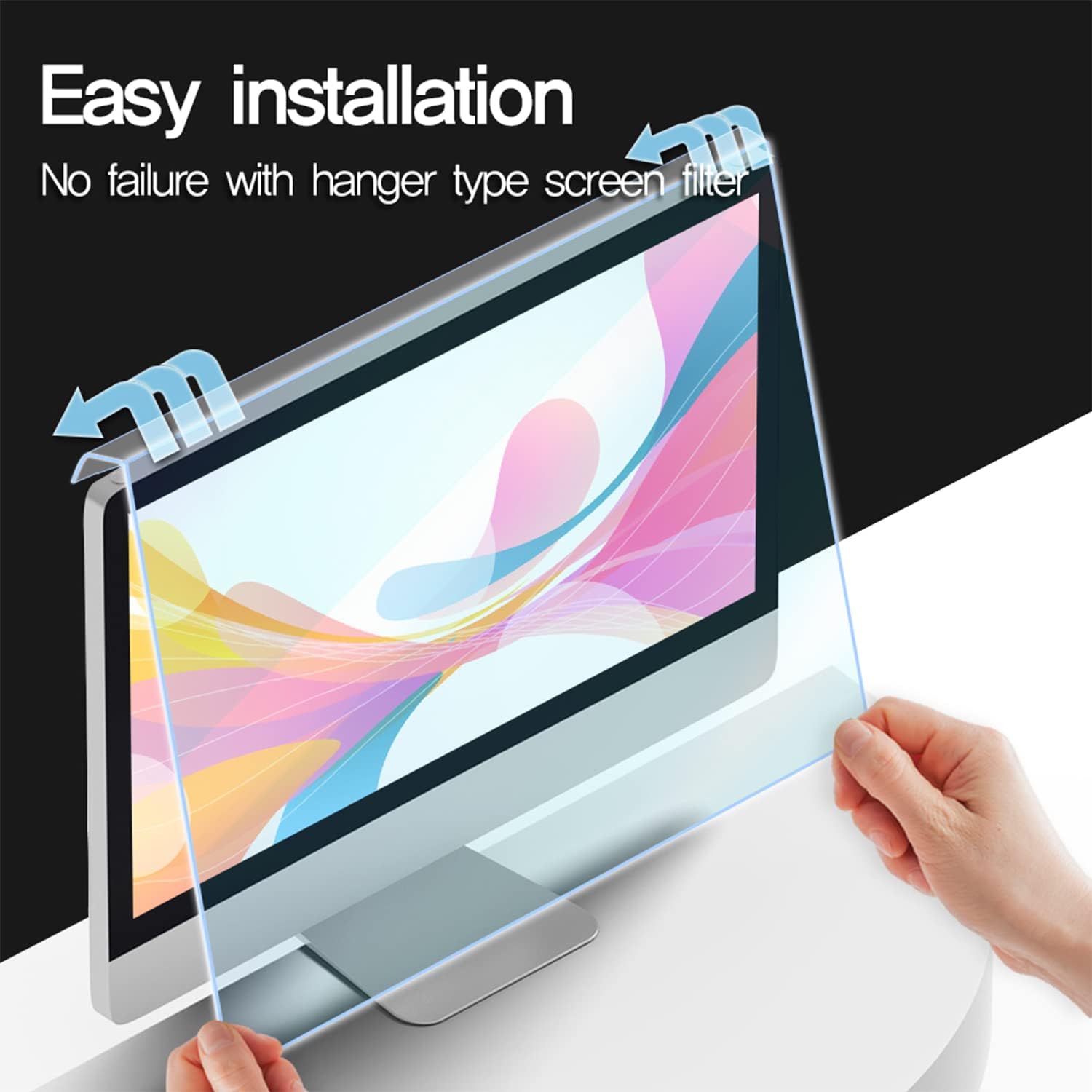 [Healing Shield] Anti Blue Light Screen Guard for Desktop, Monitor Screen Protector for Eyes, Blocking Blue Light and UV for Eye Protection