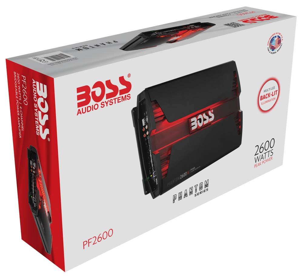 Boss Audio 2600W 4 Channel Car Audio Amplifier Power LED Amp+Remote (2 Pack)