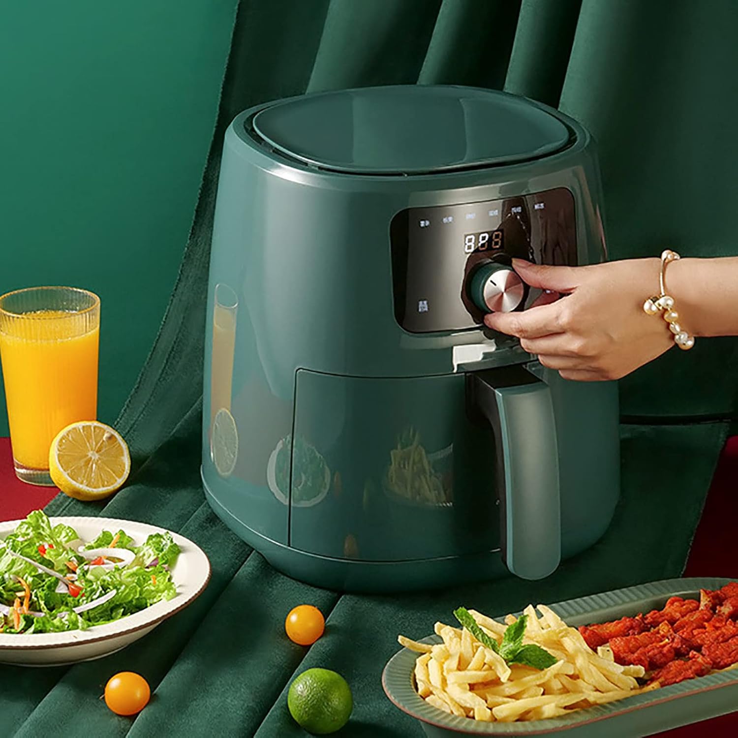 Air Fryer 4.5L, with Rapid Air Technology, Air Fryers Oven for Home Use, LED Screen, 60 Minute Timer, Nonstick Basket