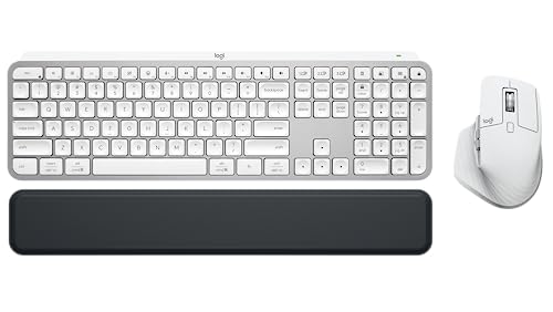 Logitech MX Keys S Combo - Performance Wireless Keyboard and Mouse with Palm Rest, Customizable Illumination, Fast Scrolling, Bluetooth, USB C