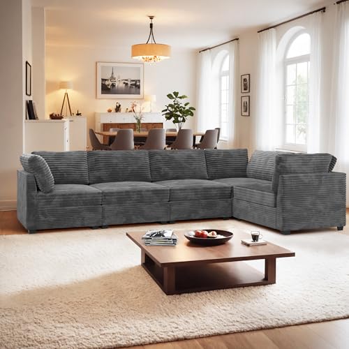 ovios 130.7" Modular Sectional Sofa Couch, U-Shaped Cloud Couches with 2 Ottomans Chaise