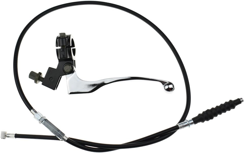 LAXEEM 7/8'' Handlebar Left Clutch Lever and Clutch Cable with Adjuster for for 50cc 70cc 90cc 110 cc 125cc Dirt Bikes Pit Bike