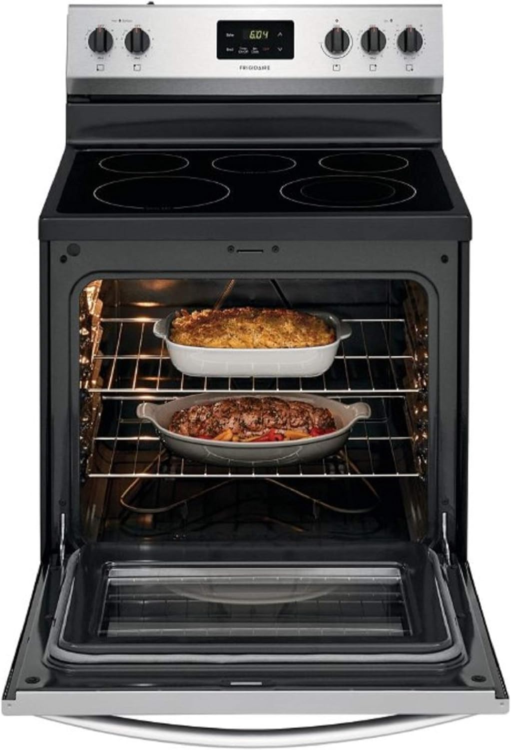 Frigidaire FCRE3052AS 30 Freestanding Electric Range with 5.3 cu. ft. Capacity Quick Boil Store-More Storage Drawer and SpaceWise Expandable Elements