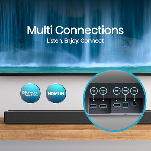 Hisense AX3100Q 3.1Ch Sound Bar with Wireless Subwoofer, Dolby Atmos, DTS:X, Bluetooth 5.3, Roku TV Ready, HDMI/AUX/ARC/Optical/USB, EzPlay, Ez UP