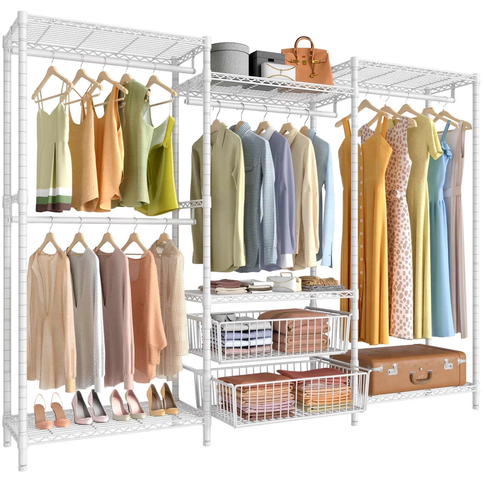 VIPEK V10i Wire Portable Closet Heavy Duty Clothes Rack, Adjustable Large Size Clothing Rack, White