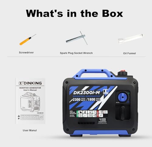 DK 5000W Gas Inverter Generator, Electric Start, 120V 240V Full Power Output, Dual or Tri-fuel Conversion Possible, Wheel & Handle Kit
