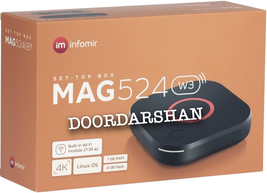 Genuine Mag 524W3 4K , Built-in Dual Band 2.4G/5G WiFi, Free Remote Control,HDMI Cable and US Plug - Mag524W3 - Mag 524 W3