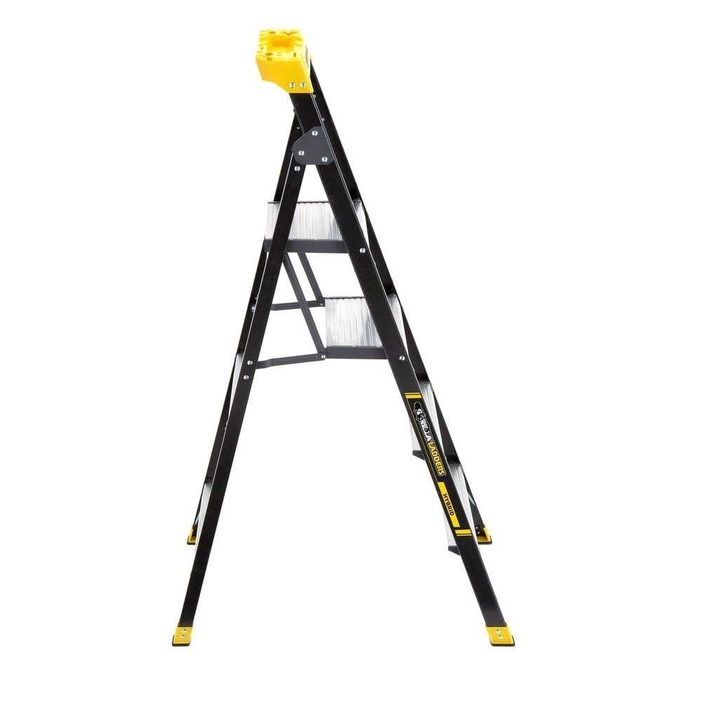 Gorilla Ladders 5.5 ft. Fiberglass Hybrid Ladder with 250 lbs. Load Capacity Type I Duty Rating