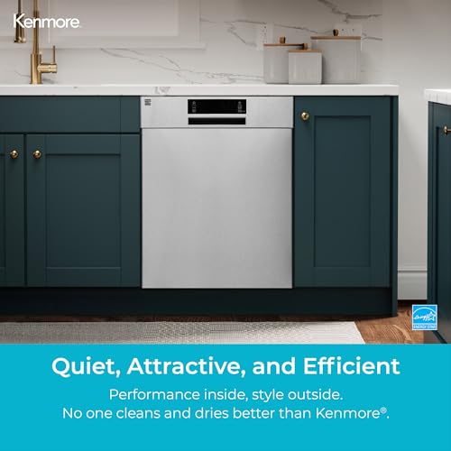 Kenmore 24" Built-In Stainless Steel Tub Dishwasher with SmartWash, Smart Dry, and MoreSpace Adjustable Rack, Energy Star Certified