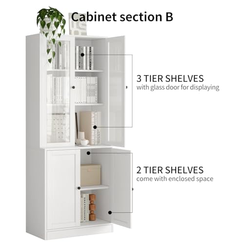 TUSY 71" Bookshelf Bookcase, 3-Tier Modern Bookshelves 3 Large Drawer, Wood Filing Cabinet with Open Storage Shelf