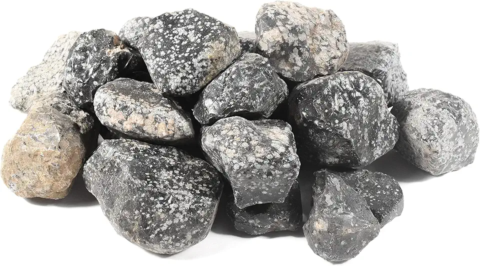 30PCs Snowflake Obsidian Rough Stones Natural Black White Volcanic Glass Gemstone Crystal Mineral Raw Specimens - Utah - Kansas Nuitrition - HNZSDS
