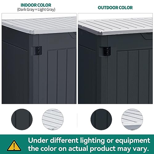 YITAHOME Outdoor Horizontal Storage Sheds w/o Shelf, Weather Resistant Resin Tool Shed, Multi-Opening Door for Storage of Bike, Trash Cans