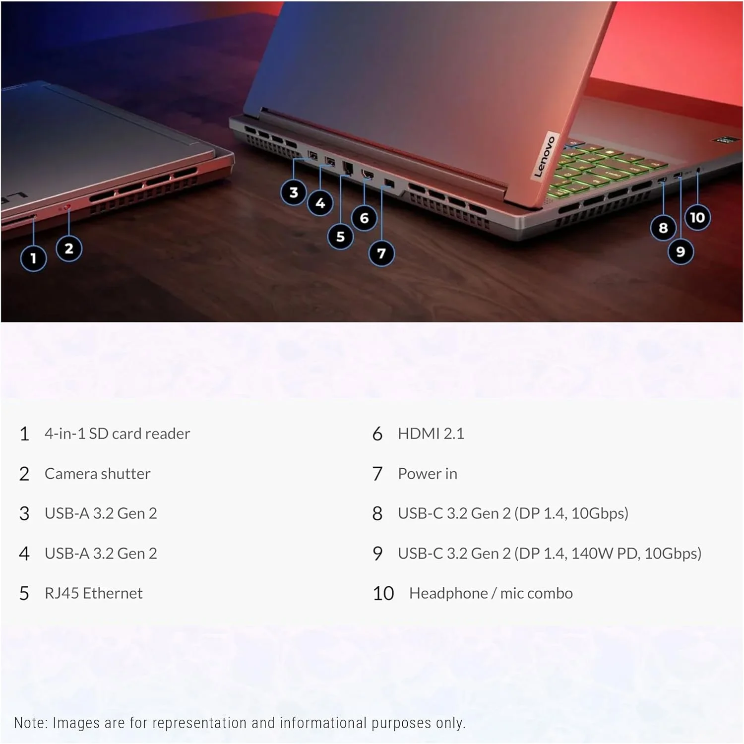 Lenovo Legion Slim 5 Gen 9 Laptop, AMD Ryzen 7 8845HS, 16" WQXGA Display, 64 GB DDR5 RAM, 2 TB PCIe SSD, NVIDIA GeForce RTX 4070, Backlit Keyboard