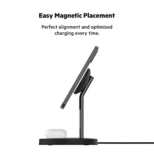 Belkin 2-in-1 MagSafe Wireless Charging Dock 15W Fast Charge iPhone Charger Compatible with iPhone 16, 15, 14, and 13 Series, AirPods