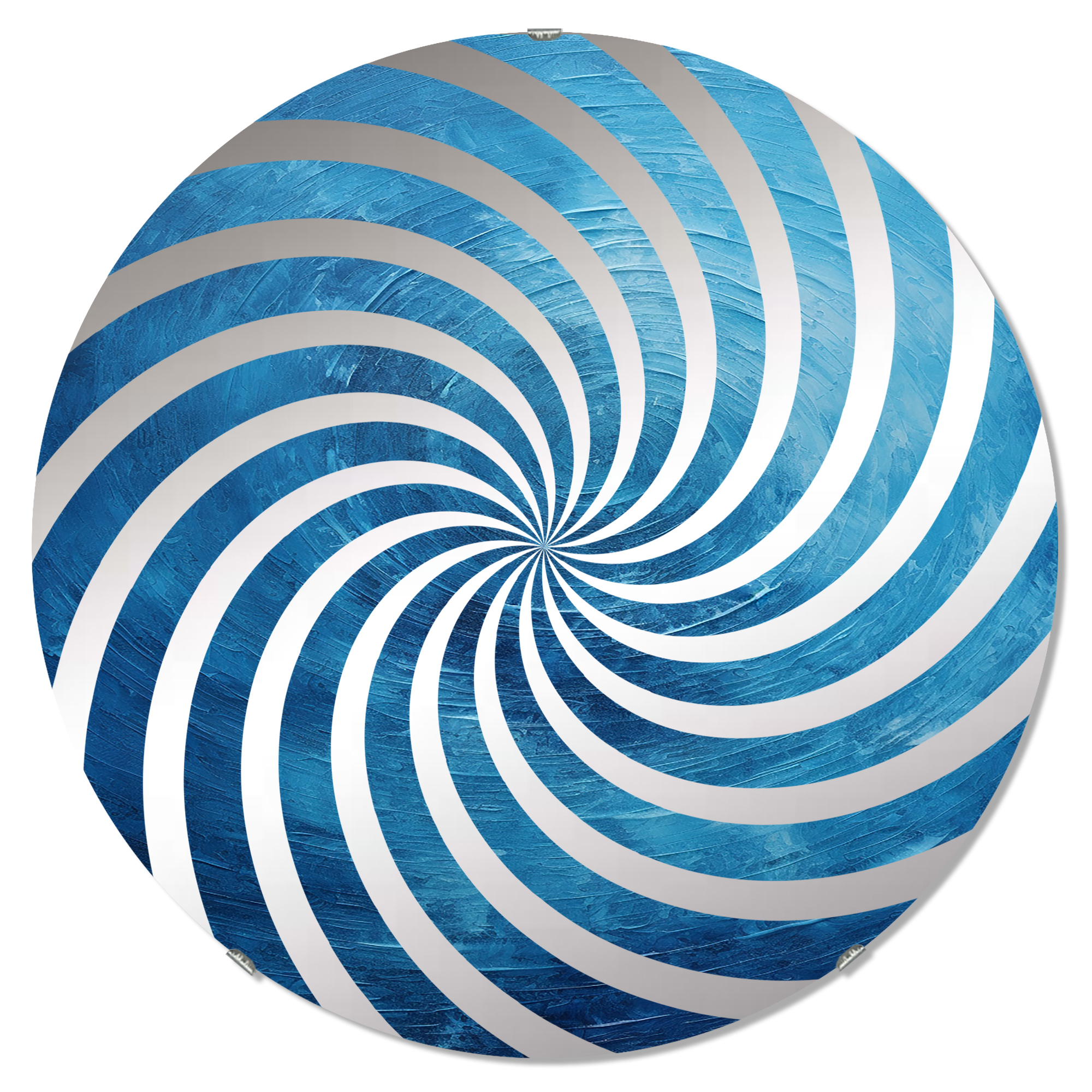 Designart "Spiral of Abstract Rhythmic Revolution" Abstract Spirals Vortex Round Wall Mirror - Abstract Oval Printed Decorative Mirror