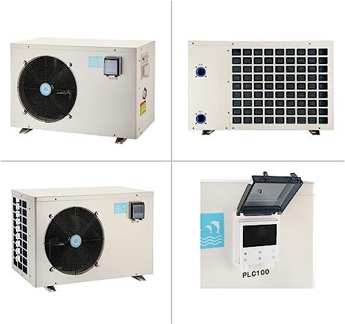 Swimming Pool Heat Pump, Pool Heater for In-Ground and Above Ground Pools, Max Output 37960BTU, Electric Heater Pump for Pools