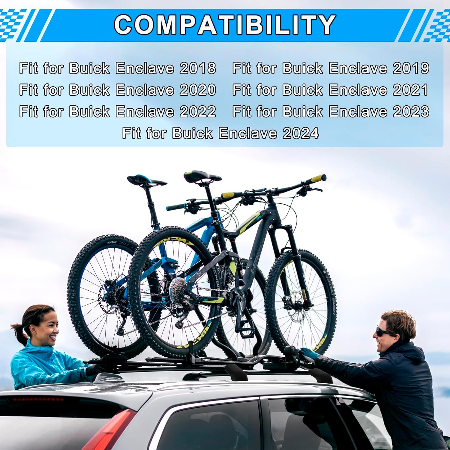 220LBS Roof Rack Cross Bars Fit for Buick Enclave 2018 2019 2020 2021 2022 2023 2024