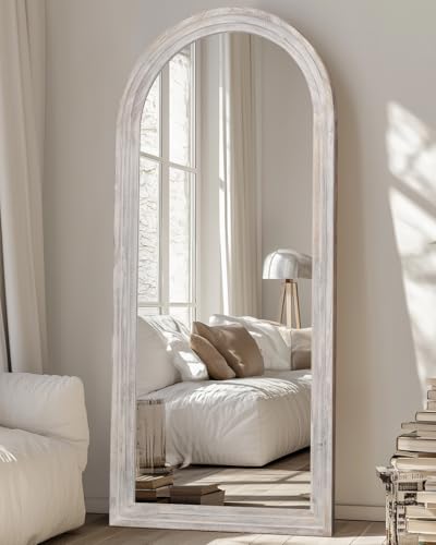 Full Length Mirror, 71"×32" Wooden Mirror Full Length with Stand Wood Floor Mirror, Oversized Stand Up Mirrors Large Wall Mirrors