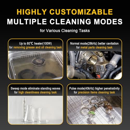 3L Ultrasonic Cleaner, One-Touch Cleaning, Heating, Dual-Frequency, Sweep Frequency, Touch Ultrasonic Cleaning Machine for Labs,Carburetor,Jewelry