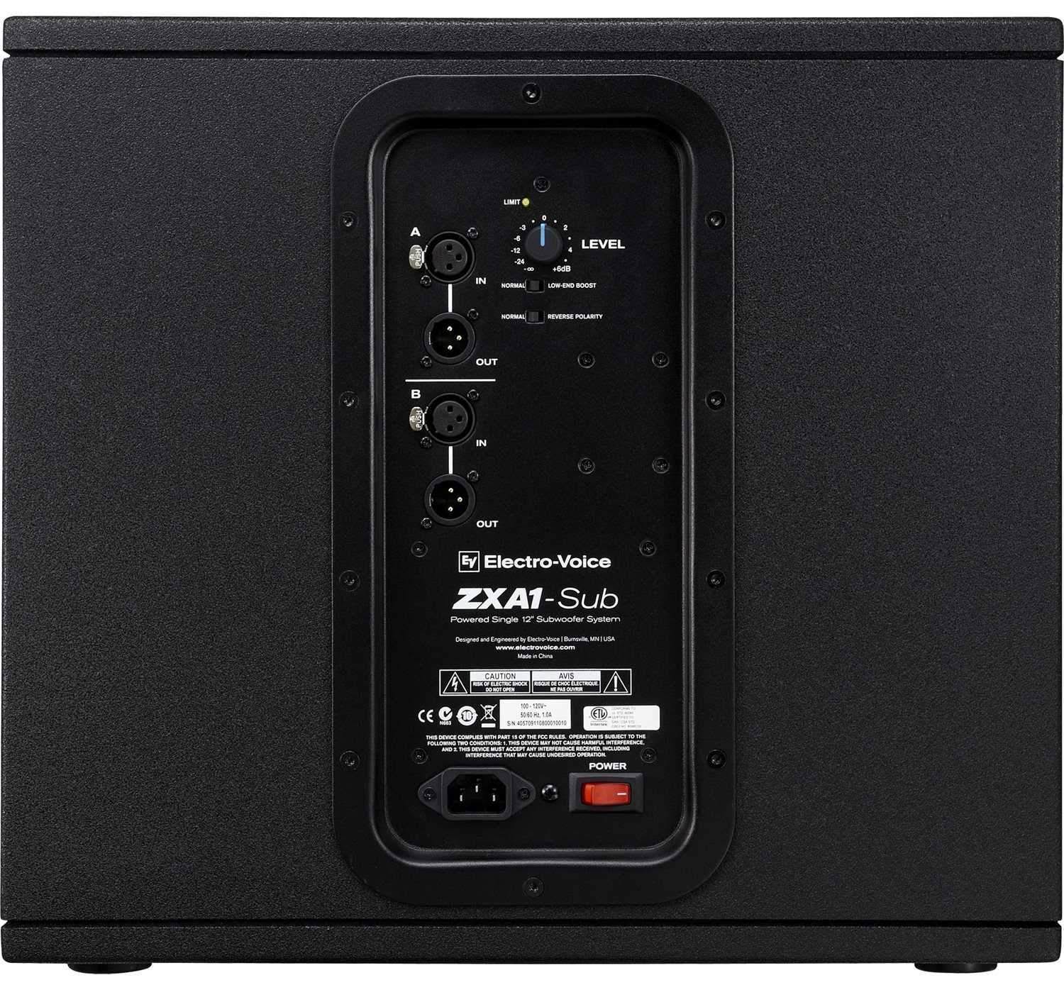 Electro-Voice ZxA1 Series ZxA1-SUB Subwoofer - 12x22 - Black