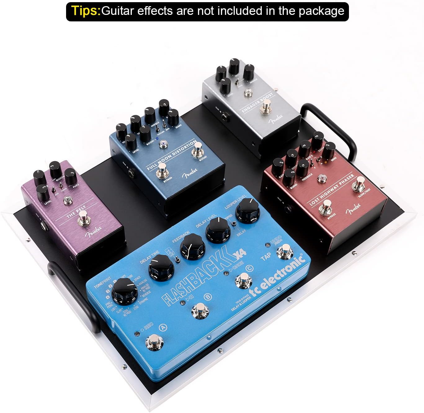 Ghost Fire Guitar Pedal Board Aluminum Alloy Effect Pedalboard with Carry Bag,V series (V-BABY MAX（Deluxe Edition）)