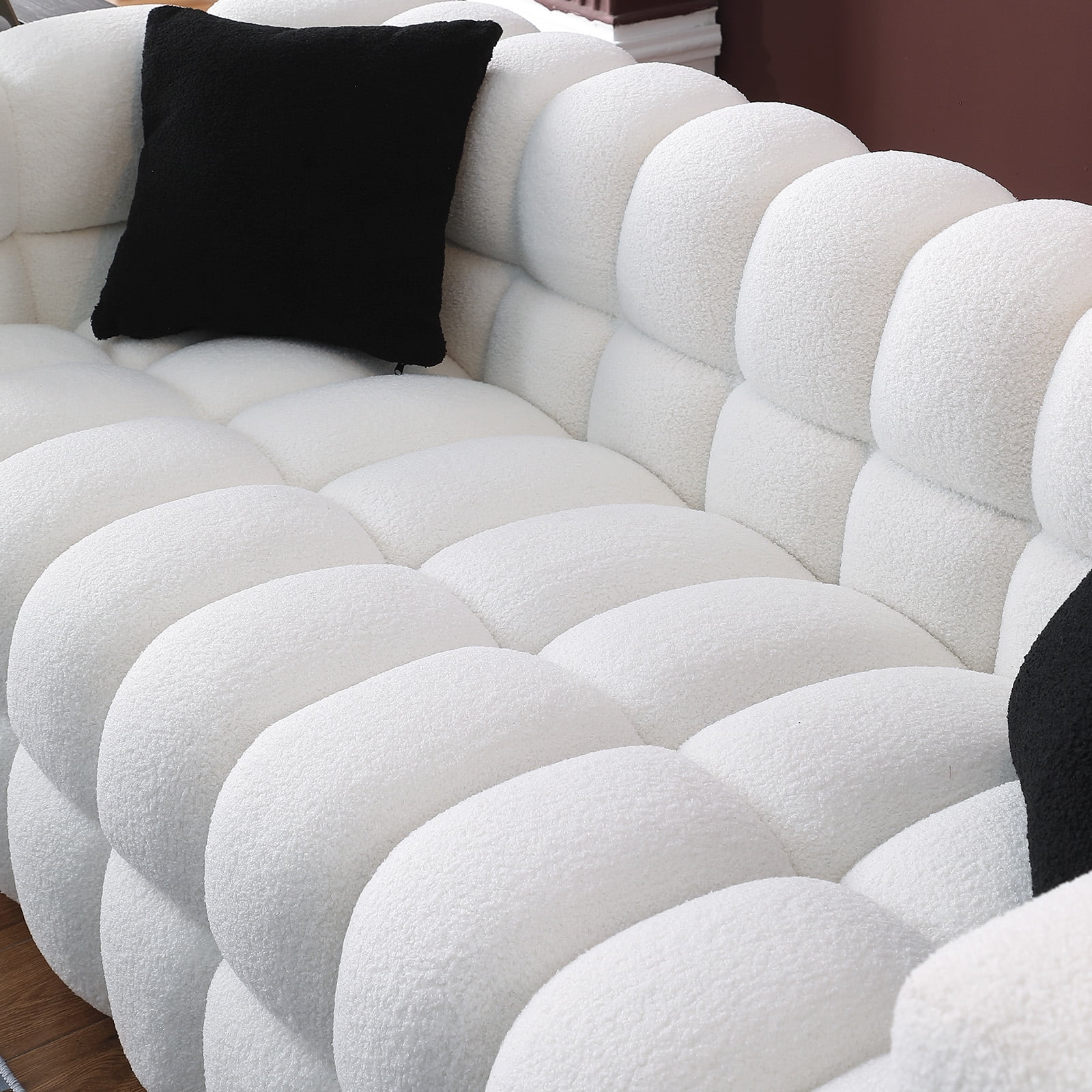 Holaki 3+2 Living Room Sofa Set, Modern Loveseat and 3 Seat Couch Furniture, White