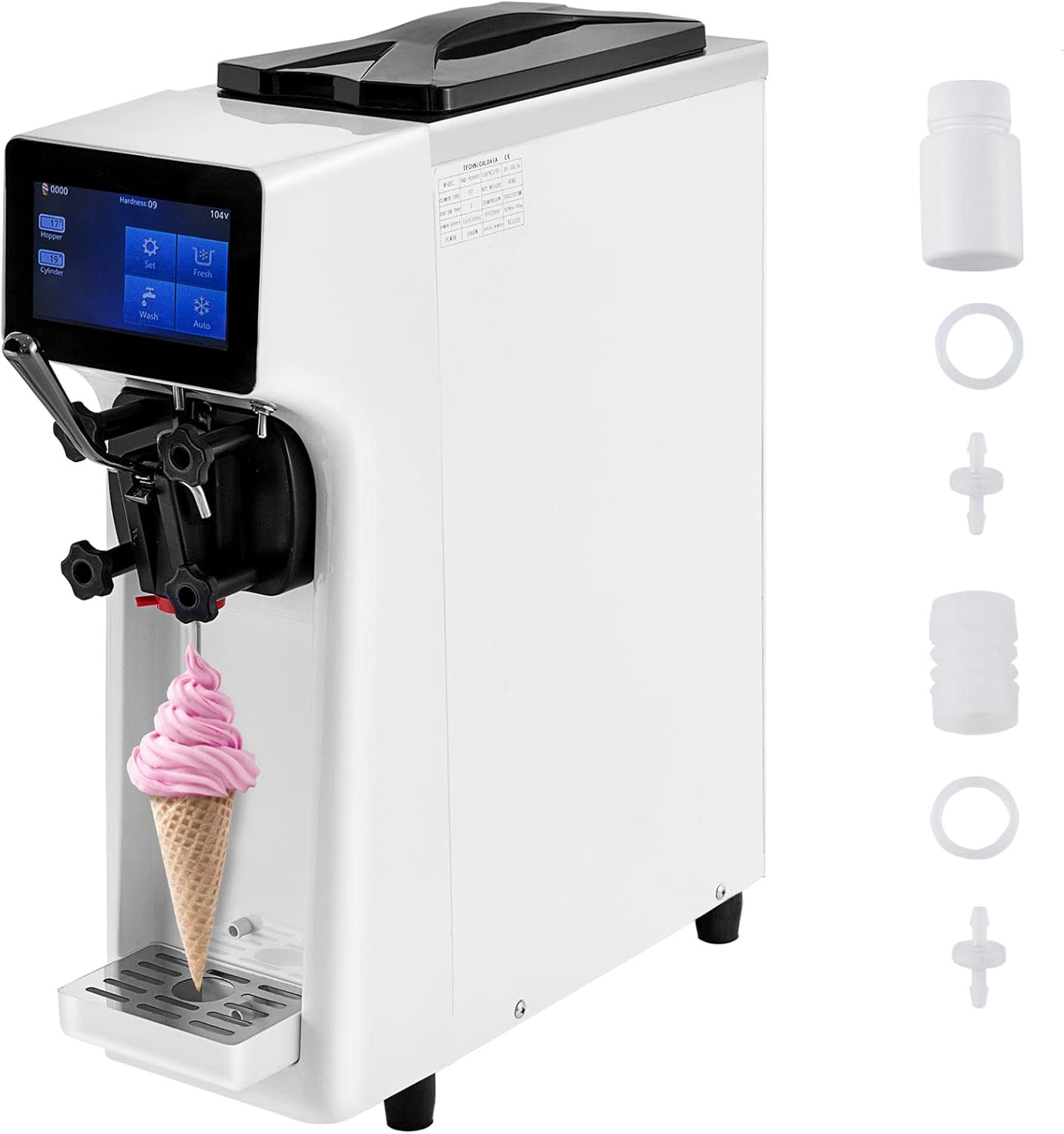 VEVOR Commercial Ice Cream Maker, 10-20L/H Yield