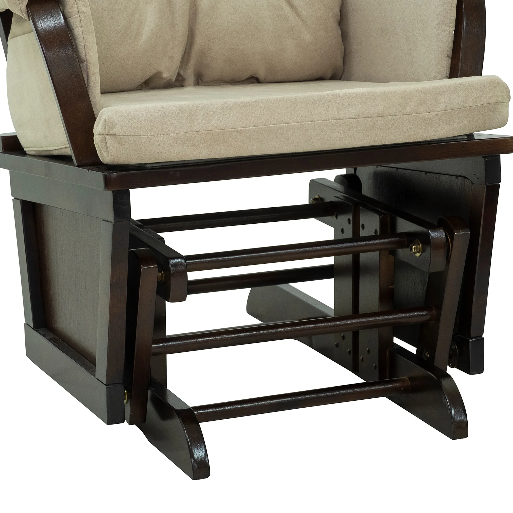 CoSoTower Nursery Glider Rocking Chair with Ottoman, Thick Padded Cushion Seating and Wood Base, Cream White