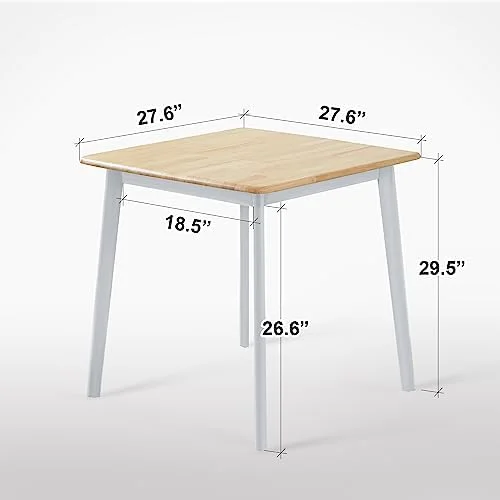 RUNFAYBIU Canberra 47.2" Rectangular Wooden Dining Table/Mid Century Modern Malaysian Oak Kitchen Table (Natural-Oak) Table Only