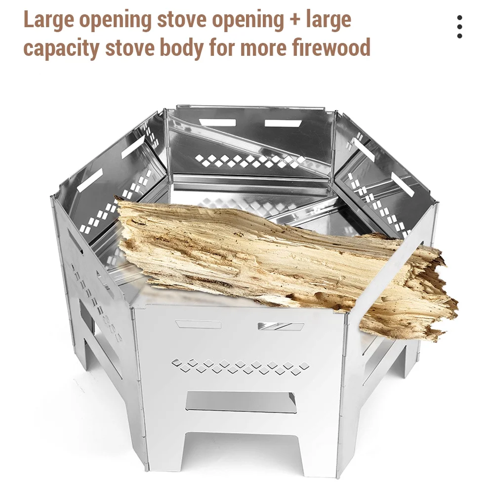 Walmeck Portable Charcoal Grill Wood Burning Stove for Camping