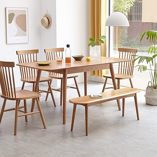 Solid Wood Dining Bench, Skinny Rectangular Dining Bench, Table Bench, Bench for Entryway, Bedroom, Living Room, Kitchen Room