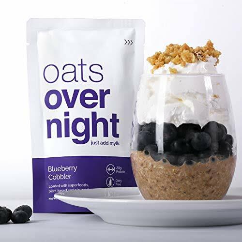 Oats Overnight Plant Based - Blueberry Cobbler - Premium High-Protein, Low-Sugar, Gluten-Free (2.6oz per Pack)