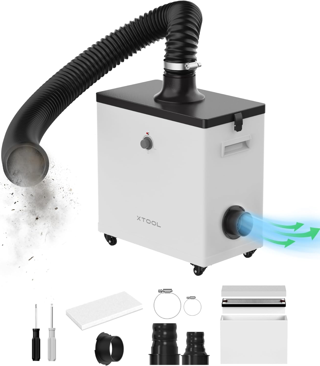 xTool Smoke Purifier for M1/S1/D1 Pro Laser Engraver, Fume Extractor for xTool D1 Pro (Use with Enclosure) and Most Enclosed Laser Cutter