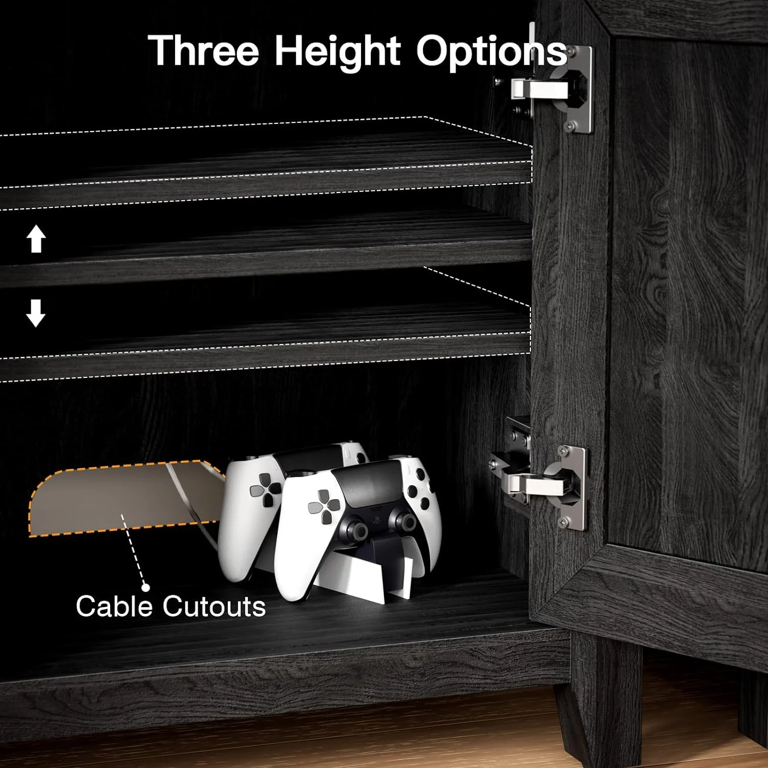 Fireplace TV Stand for 70 inch TV Fireplace Entertainment Center with Adjustable Shelves TV Console Table for Living Room Bedroom