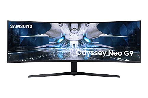 SAMSUNG 49 inch Gaming Monitor, Ultrawide Curved Monitor, 240hz 1ms, Quantum Mini LED, G-Sync, Monitor Adjustable Height, HDR 2000, Odyssey Neo G9
