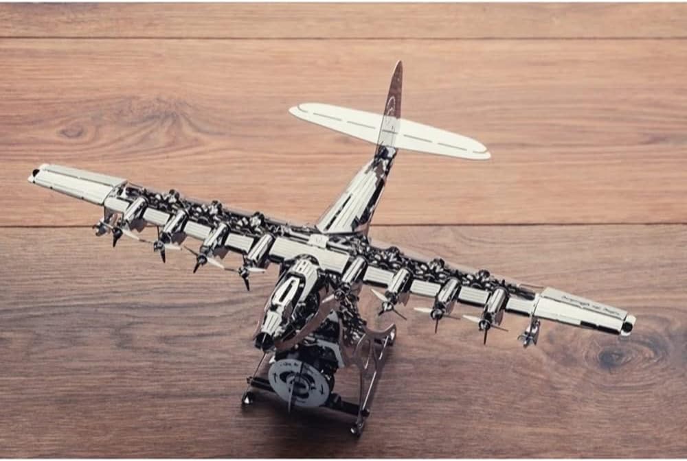 Model Airplane Kit with Tool kit- DIY Scale Model - 3D Model kit Heavenly Hercules - Moving Wind-Up Airplane Model | 3D Puzzle for Adults
