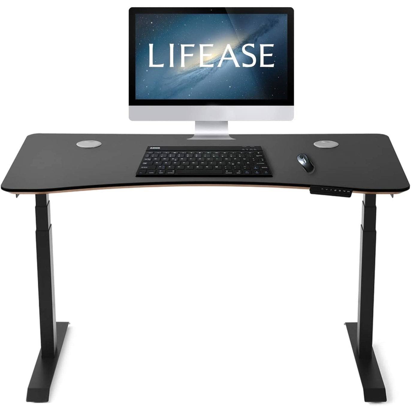 Height Adjustable Standing Desk Electric Dual Motor Black - Brushed