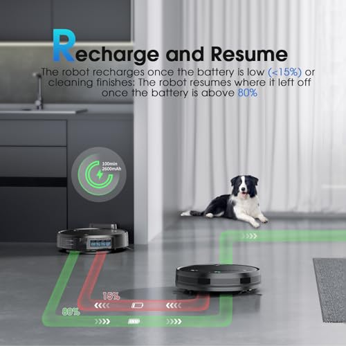 Robot Vacuum and Mop, Mapping Robotic Vacuums Cleaner with LiDAR Navigation Smart & Strong Suction, WiFi/App/Alexa/Voice Control, Obstacle Avoidance