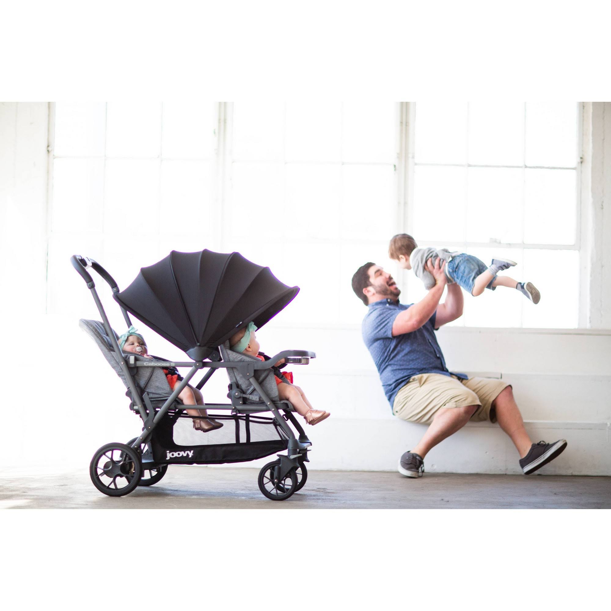 Joovy Caboose S Too Sit Stand Double Stroller - Black Melange