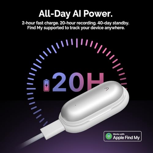 AI Voice Recorder, PLAUD NotePin Voice Recorder, App Control, AI Notetaker, AI Transcribe & Summarize, Support 112 Languages, 64GB Memory