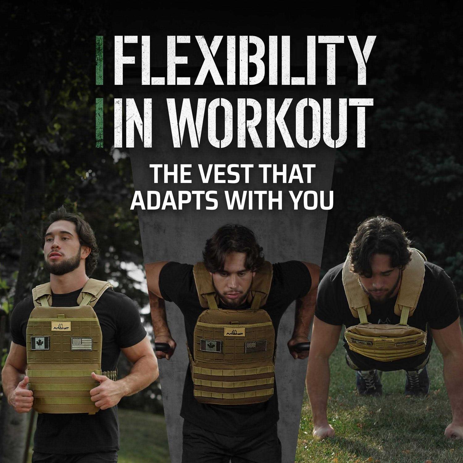 Amstaff Tactical Weighted Vest Adjustable Weight Vests Versatile Wearable Vest for Fitness Workouts, Strength and Endurance Training