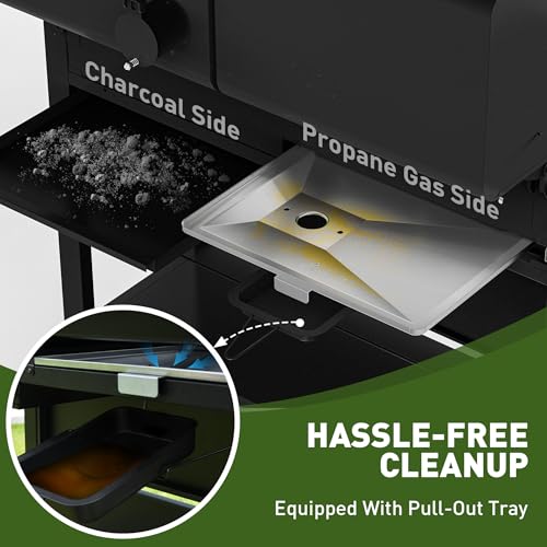 Brand-Man Griddle Grill Combo 6-Burner, 2 in 1 Versatile Propane Gas Grill and Griddle with Double Stainless Steel Lids