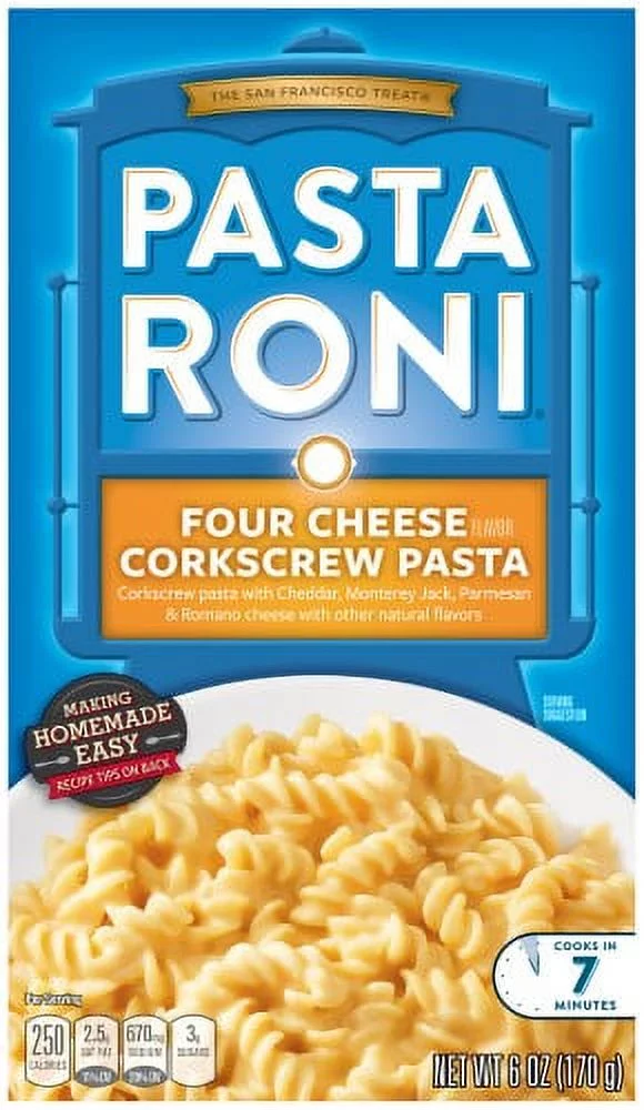 Pasta Roni Four Cheese Corkscrew Pasta 6 Oz. Box (Pack of 18)