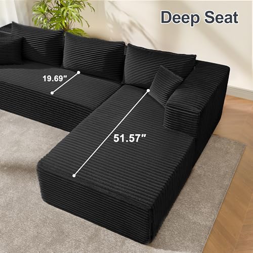 104" Sectional Couches for Living Room, Modular Sectional Sofa with Deep Seat, L-Shape Couch with Chaise, Cloud Couch for Living Room Bedroom