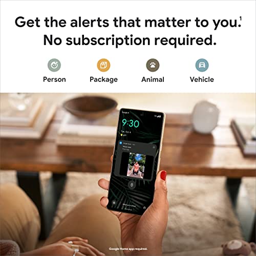 Google Nest Doorbell (Wired, 2nd Gen) - Wired Video Doorbell Camera - Doorbell Security Camera - Snow