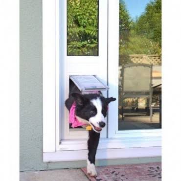 Endura Flap Pet Door Thermo Panel 3E - Small Flap (6x22x 11x22), Height Range (77.25x22 - 80.25x22) White Aluminum Frame