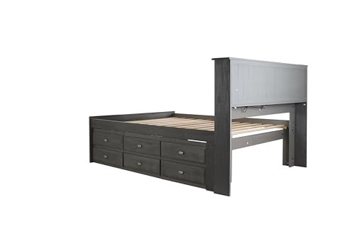 Discovery World Furniture White Full Bookcase Bed with 6 Drawers