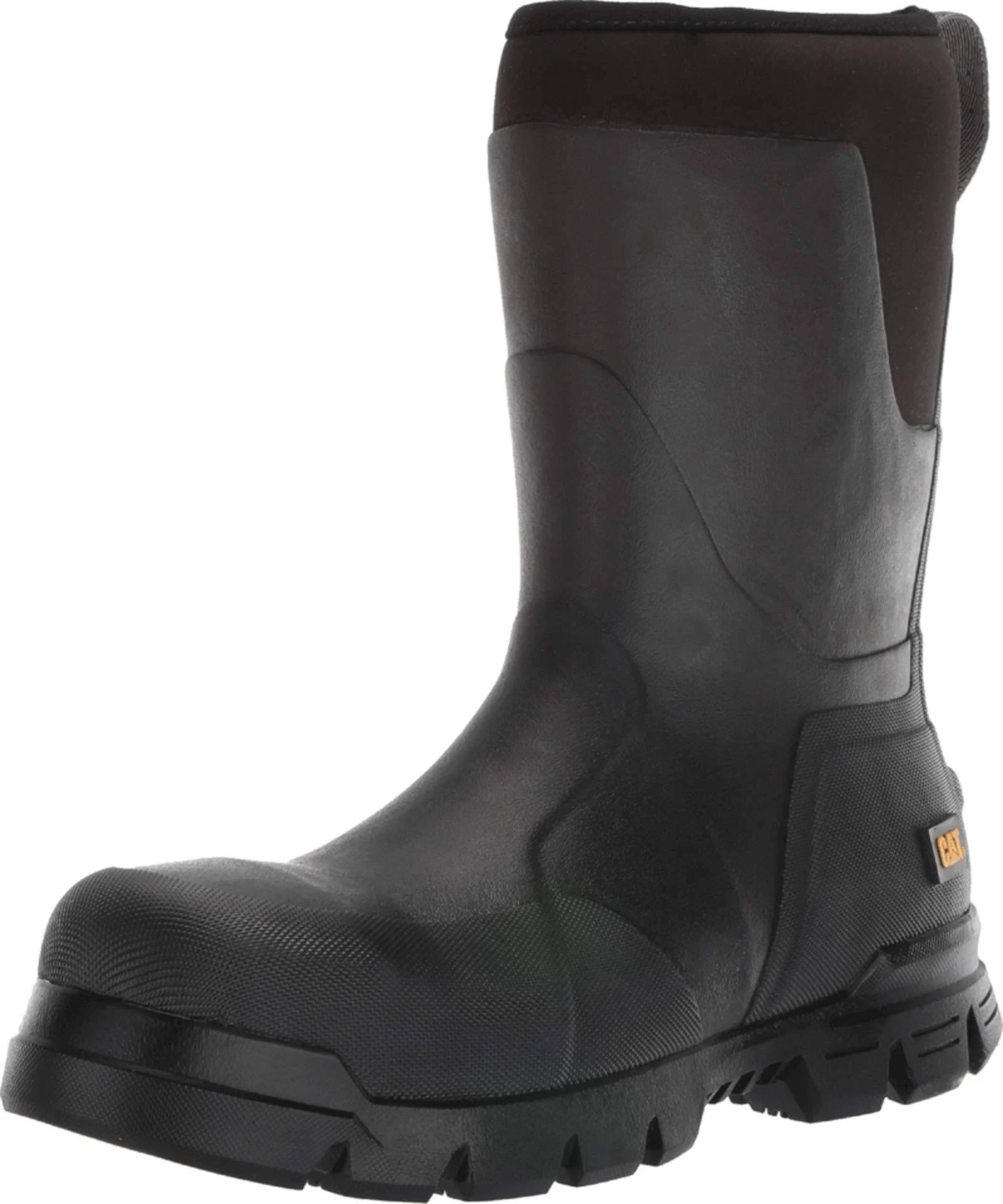 Caterpillar Stormers 11 inch Waterproof Steel Toe Rubber Boot, Size: 5, Black